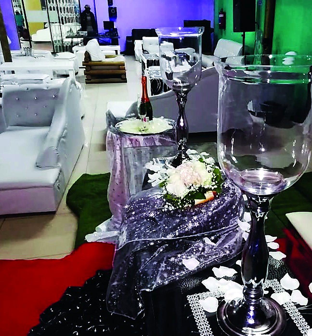 VIP lounge seating with bottle service at Kgalala Palace